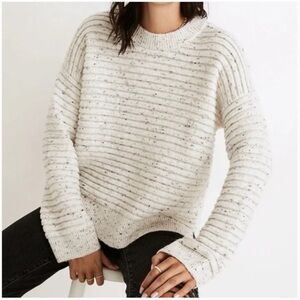 Madewell Ribbed Confetti Donegal Elsmere Pullover Split-Hem Sweater Plus Size 1X